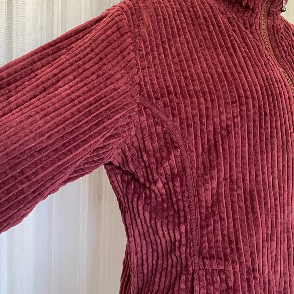 Women’s Woolrich Kinsdale Corduroy Burgundy Full Zip Jacket, Pockets! Size L - Picture 3 of 17